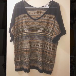 Multi-color striped knit shirt